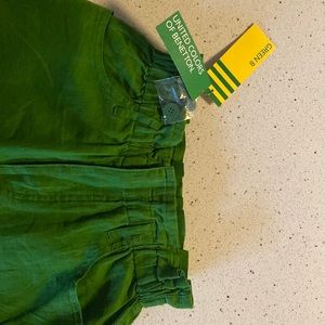 NWT United Colors of Benetton green linen trouser pants Size 38 size 4